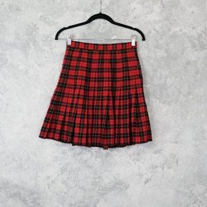 Vintage GAP Pleated Red Plaid Skirt Size 5/6